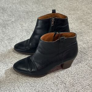 Madewell The Billie Ankle Boots Womens 9 Black Leather Stacked Block Heel